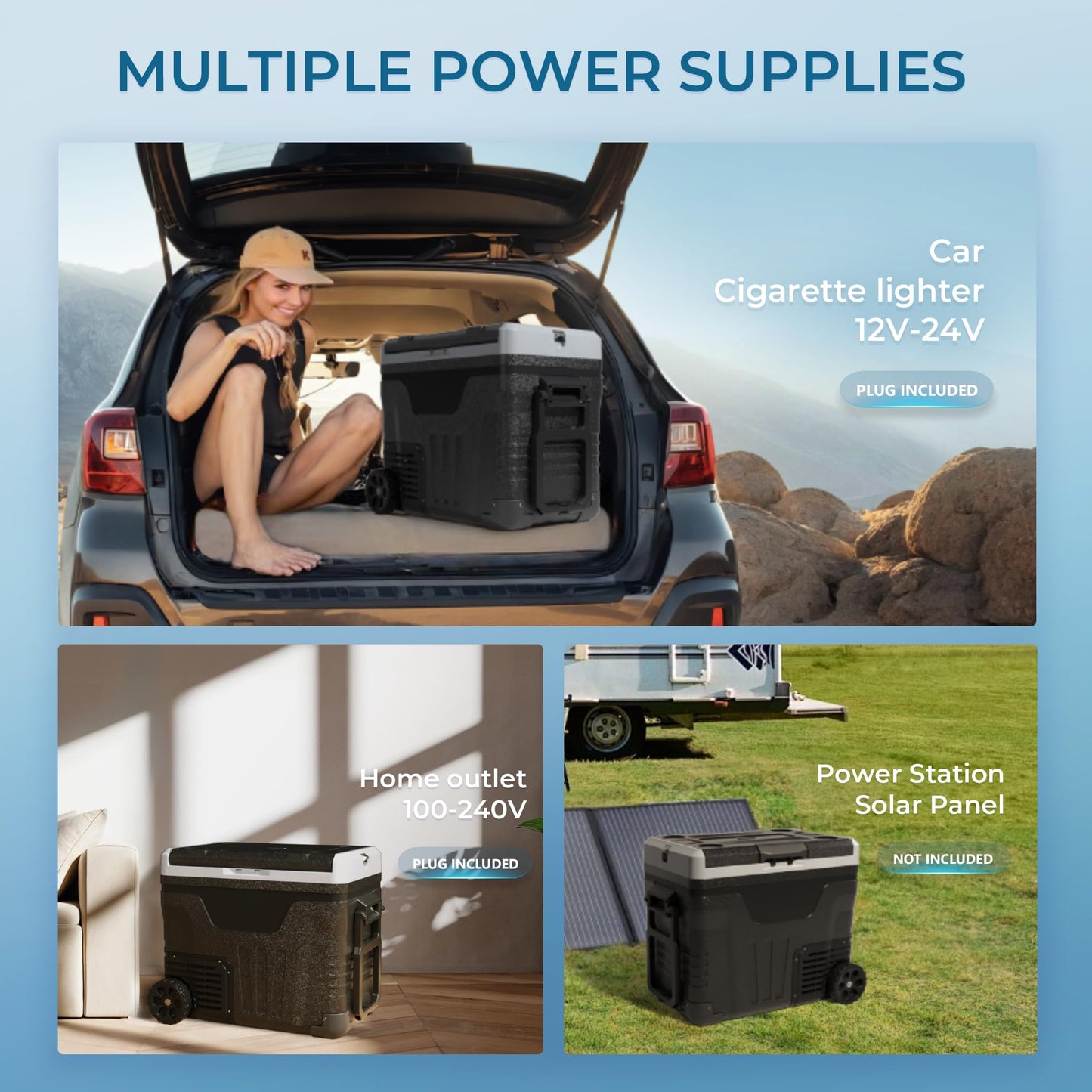 EUHOMY 45L Dual Zone Portable Car Freezer 12V with Wheels & Basket, -4°F to 68°F