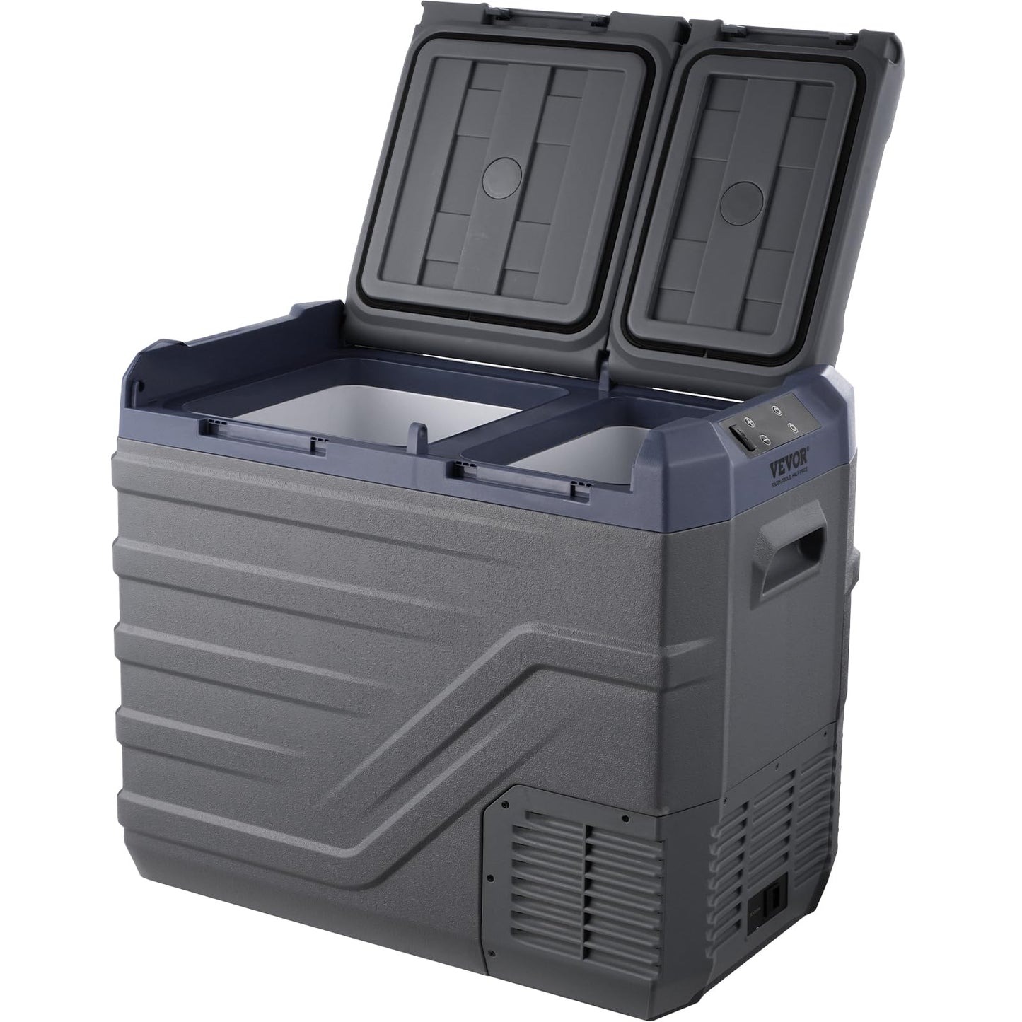 VEVOR 40L Dual Zone Portable Car Freezer with Compressor, -4°F to 68°F Camping Fridge Freezer, Bluetooth