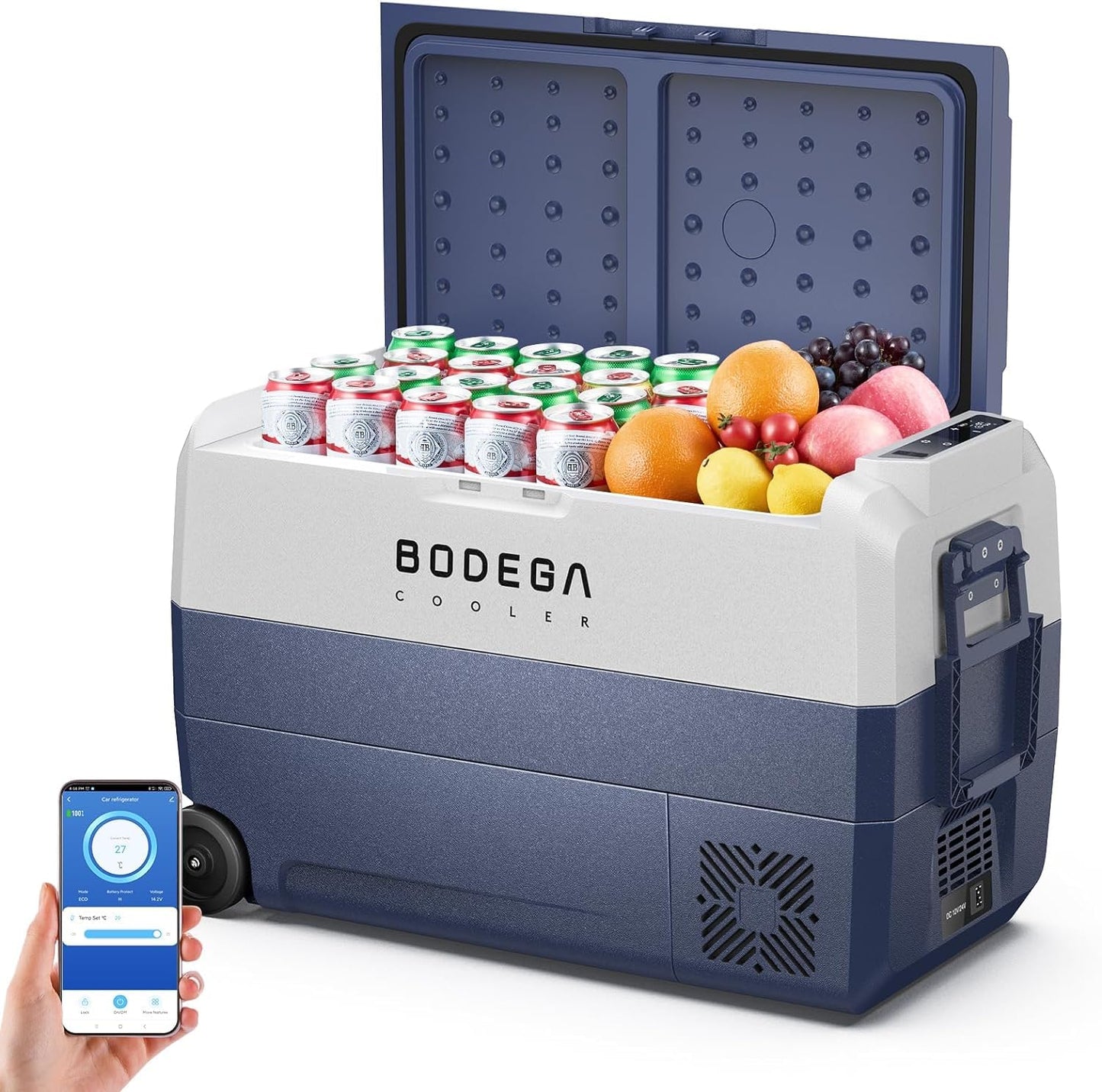 BODEGACOOLER 50L Smart Car Refrigerator – Large Portable Fridge Freezer with APP Control for RV & Travel