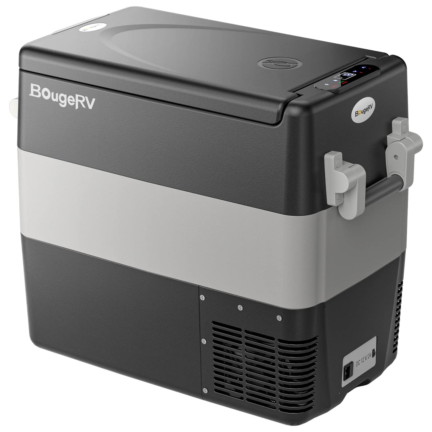 BougeRV 53QT Portable 12V Refrigerator Freezer - Large Capacity Cooler with Air Compressor for RV