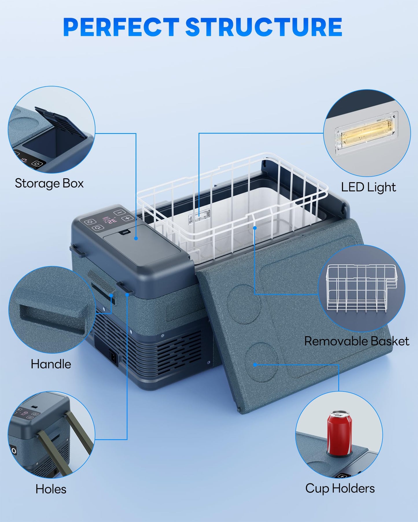 Aeitto 20QT Portable 12V Refrigerator Freezer for Camping & RV