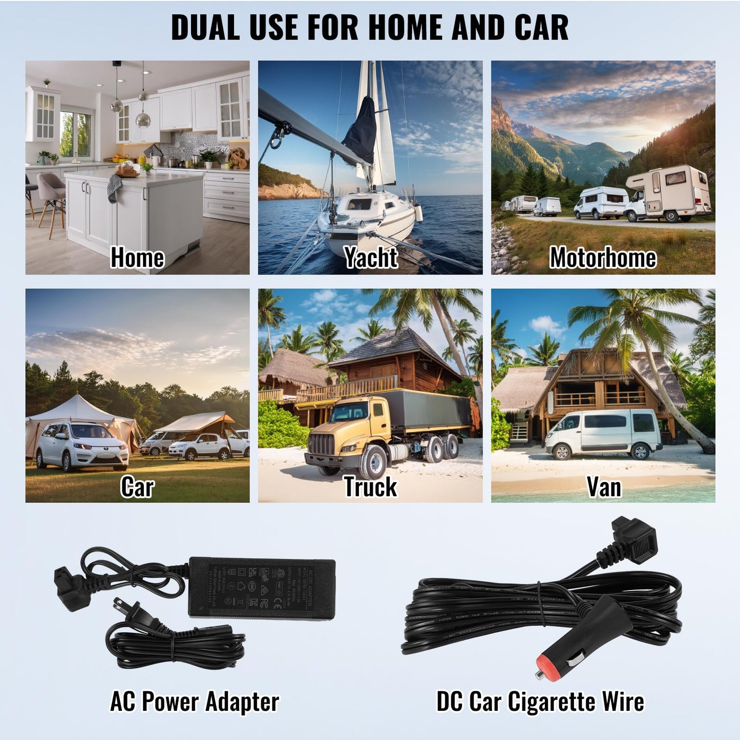 VEVOR 40L Dual Zone Portable Car Freezer with Compressor, -4°F to 68°F Camping Fridge Freezer, Bluetooth