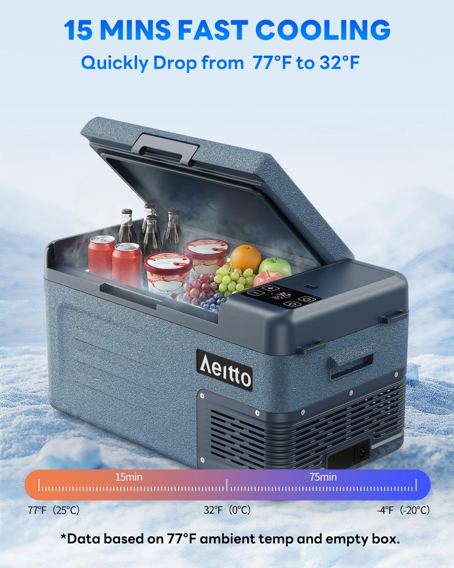 Aeitto 20QT Portable 12V Refrigerator Freezer for Camping & RV