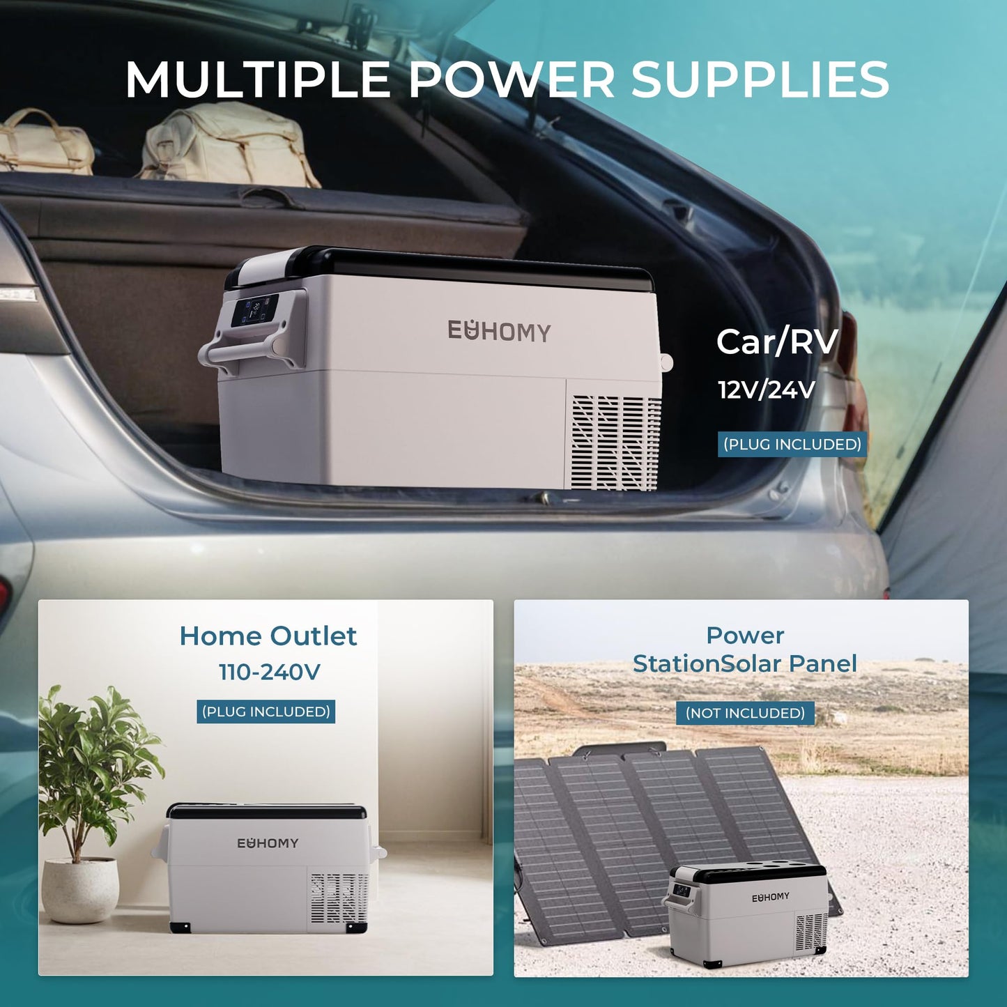EUHOMY 55L Smart Portable Electric Cooler with APP Control & Bluetooth for Car & RV
