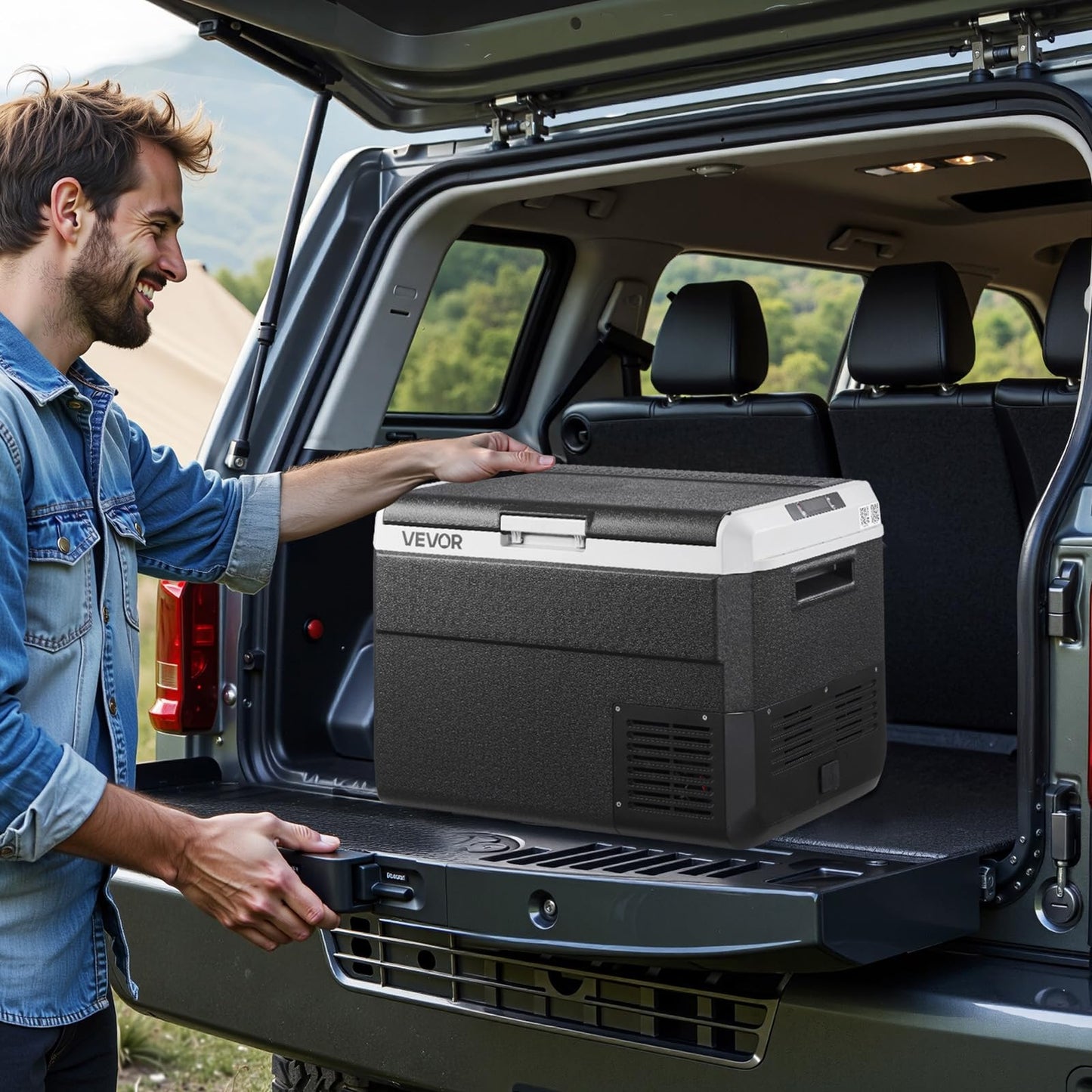 VEVOR 50L Portable Car Refrigerator 12V/24V Freezer Cooler -4°F to 68°F for Camping RV Travel