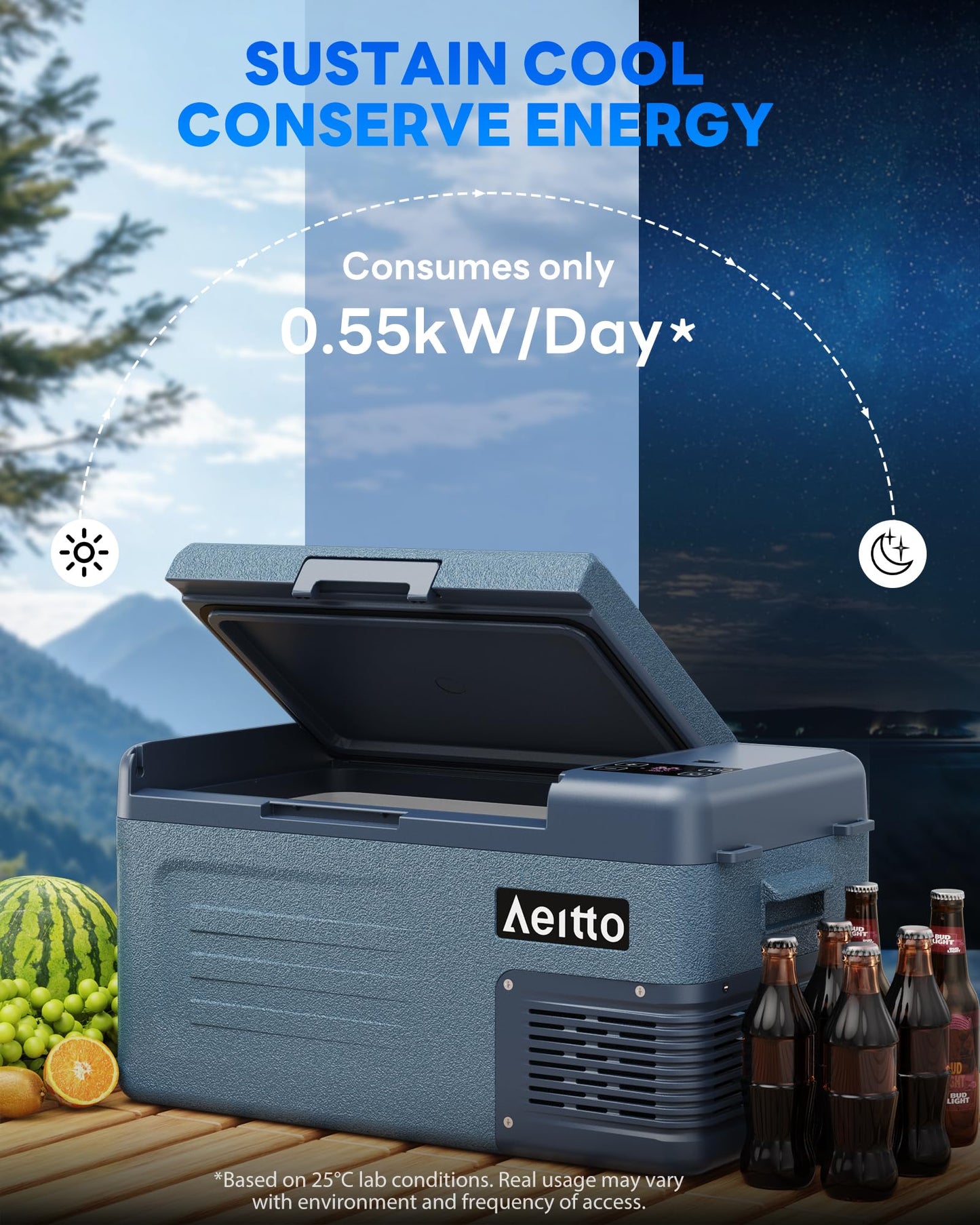 Aeitto 20QT Portable 12V Refrigerator Freezer for Camping & RV