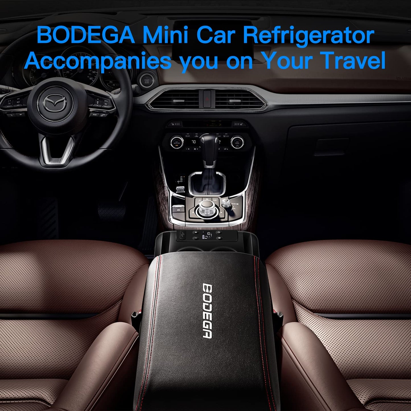 BODEGACOOLER 15L Portable Car Fridge Freezer – Compact Cooler for Camping, Travel & RV with APP Control